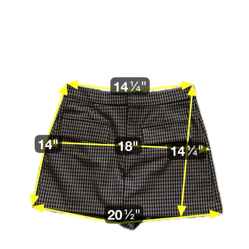 Zara Brown Houndstooth High Waist Tailored Skort Preppy Chic Academia Medium - Picture 7 of 11